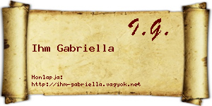 Ihm Gabriella névjegykártya